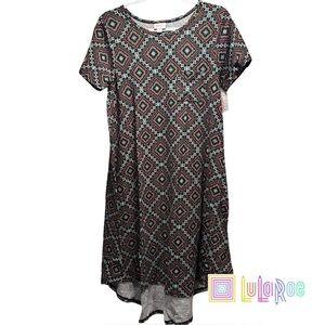 LulaRoe Carly Swing Dress Front Pocket Loose & Relaxed Fit Stretchy NWT XS 2-4